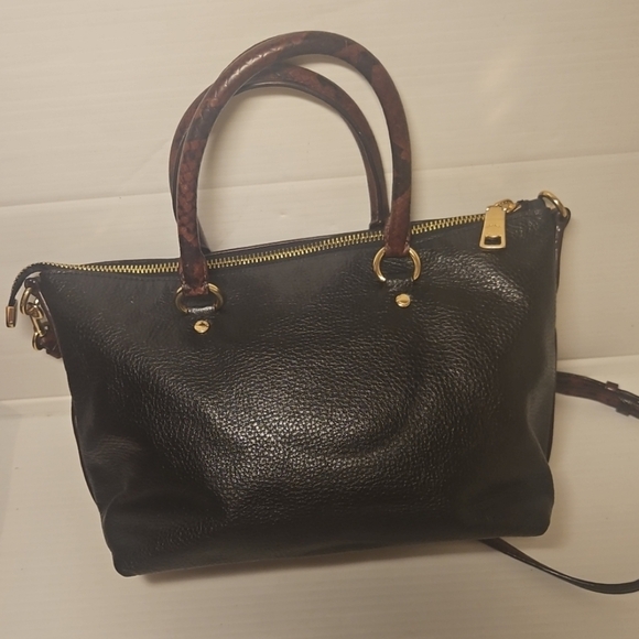 Coach Mini Emma Python Accent Satchel Leather F34281 Shoulder Bag - Picture 4 of 15